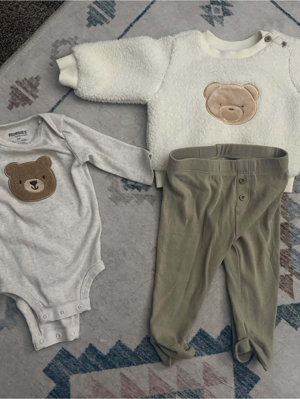 Gender neutral teddy bear Matching Sets 0-3 and 3-6